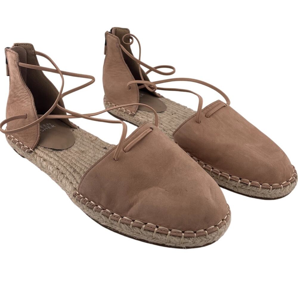 NWOB Eileen Fisher Beige Leather Espadrille Flats Size 8.5M